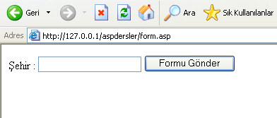 Yapyığımız Formun Önizlemesi ise alltaki gibidir.