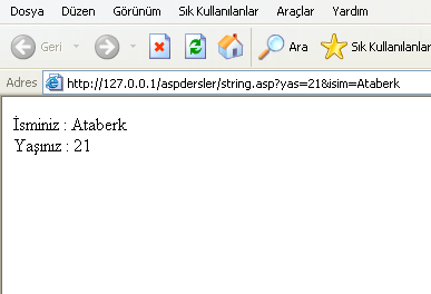 Request.QueryString Nesnesi