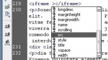 Dreamweaver iFrame için ilgili ayarları Code
hints'ler sayesinde zahmetsizce yapabilirsiniz