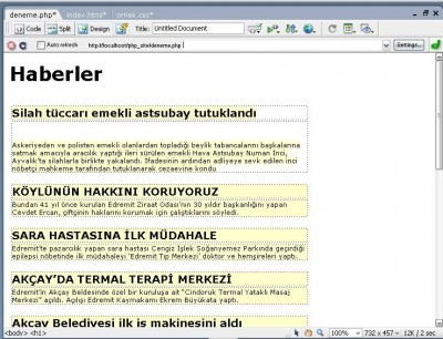 DW içerisinde Server Debug ile çalışırken