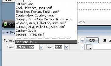 dreamweaver Yazı tipi listesini düzenlemek